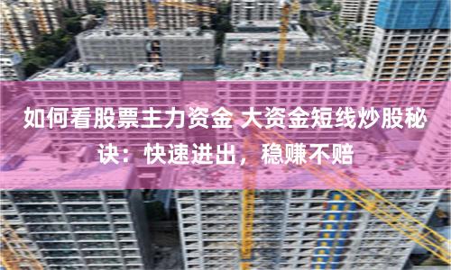如何看股票主力资金 大资金短线炒股秘诀：快速进出，稳赚不赔
