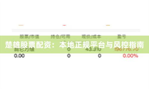 楚雄股票配资：本地正规平台与风控指南